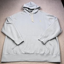 Polo Ralph Lauren Hoodie Mens 2XB Light Blue Pullover Fleece Pony Logo Big Tall