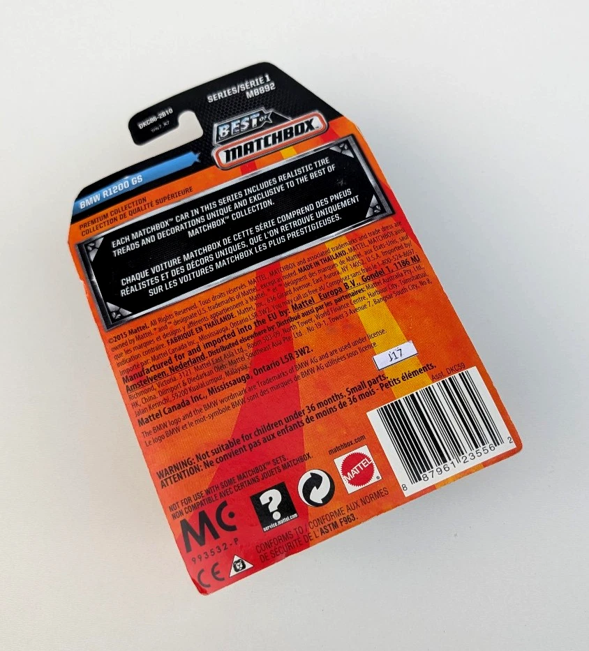 Best of Matchbox BMW R1200 GS Motorbike (2015) - Premium metal model MB892 - Image 2 of 2