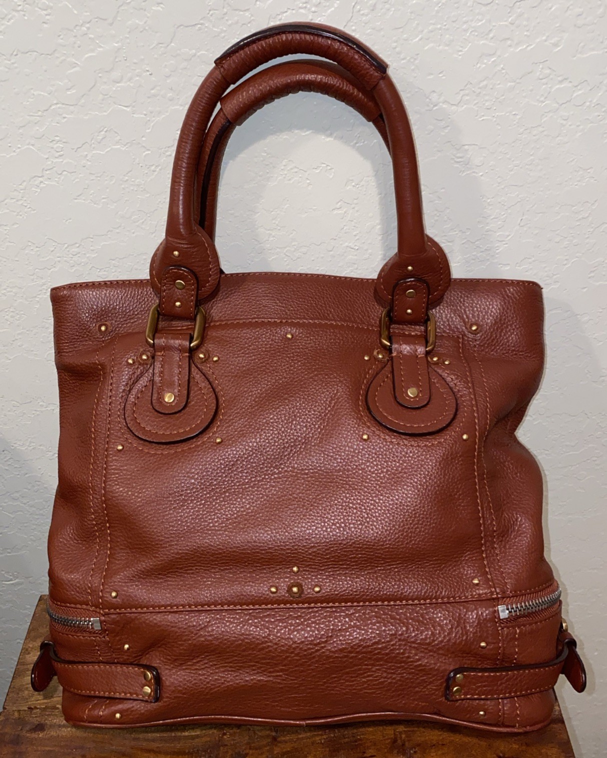 Vintage Chloe Paddington Brown Leather Tote Bag Purse image 10