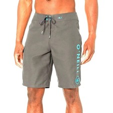 O'NEILL Mens Santa Cruz Solid 2.0 Boardshorts 30 Light Grey Drawstring NWT