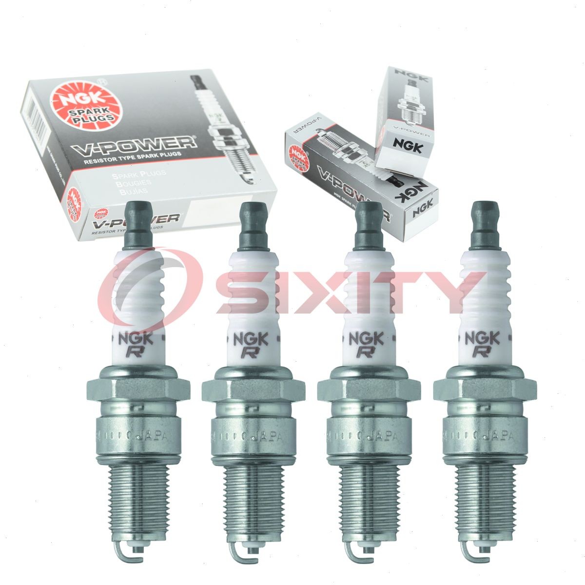 4 pcs NGK V-Power Spark Plugs for 1983-1985 Plymouth Caravelle 2.6L L4 - lw