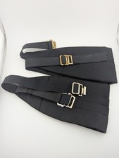 Set Of 2 Vintage Classic Men's Black Pleated Adjustable Cummerbunds