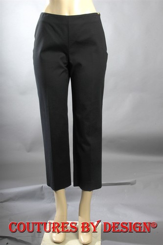 St John Knits Stretch Cotton Pants Caviar Black Sz 2 NWT MSRP $ 325