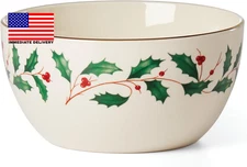 Serveware, Holiday Small Bowl, Service for 1, 14 Oz Made from Porcelain for Chri