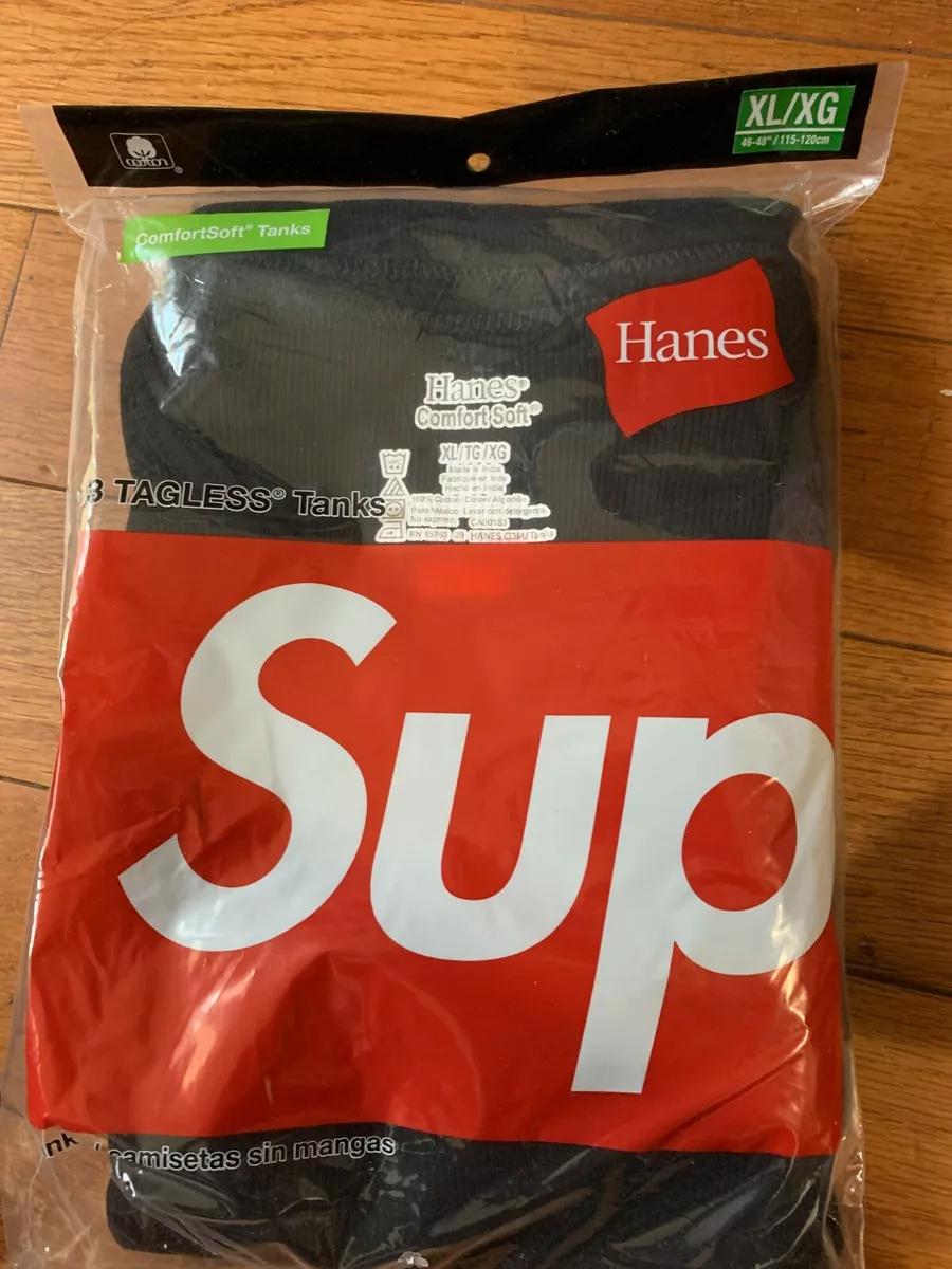 Supreme Hanes Tagless Tank Tops (3 Pack) Black - US