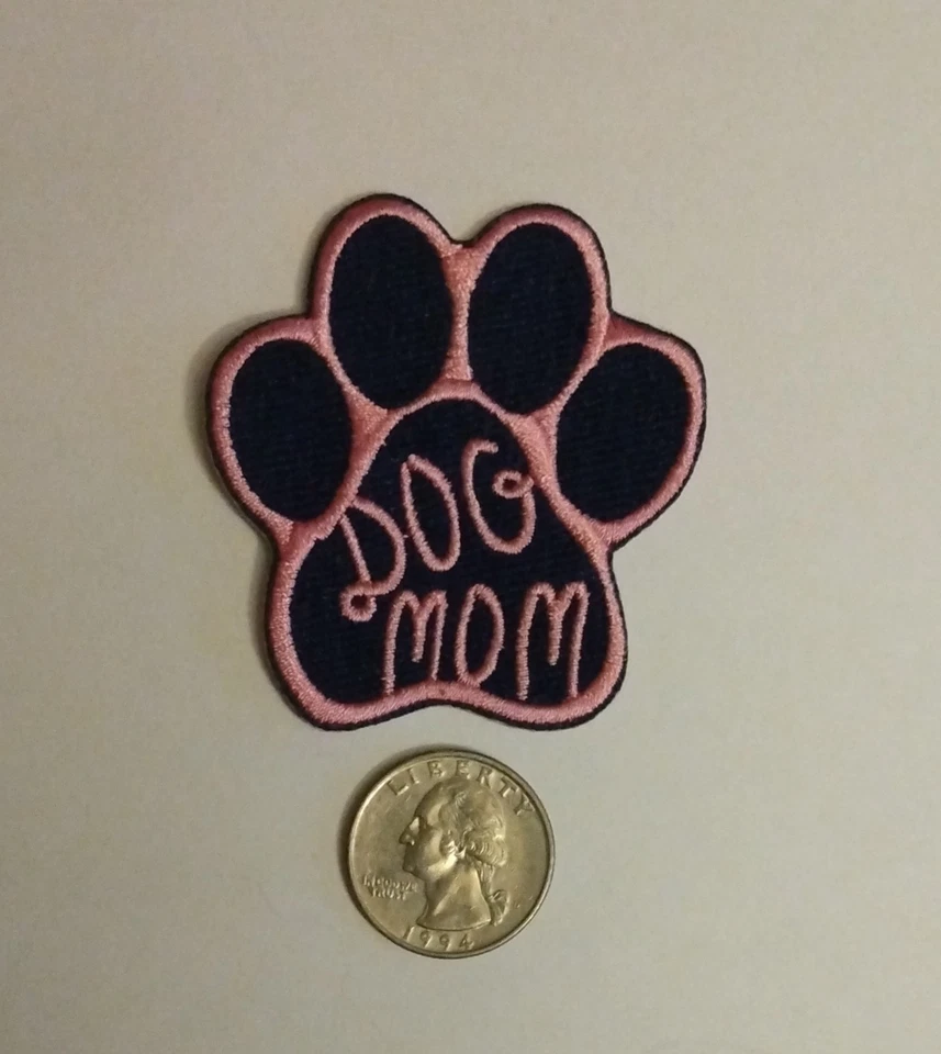 Dog Mom Paw Embroidered Iron On Patch - Image 2 of 3