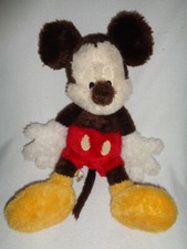 Mickey Mouse Brown Shaggy Fuzzy Stuffed Plush 16" Ltd Ed. Disneyland Walt Disney