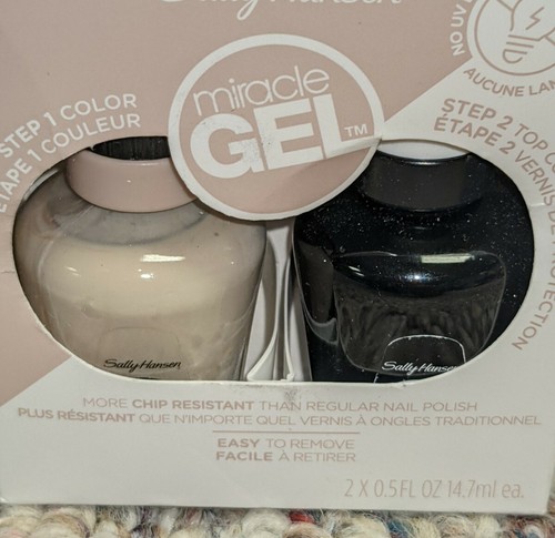 2 x Sally Hansen Miracle Gel Duo #110 Birthday Suit + 2 x 101 Top Coat - Picture 2 of 2