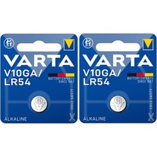 2 x VARTA LR54 Alkaline Batteries 1.5V - V10GA 189 LR1130 AG10 GP189 L1130 389A