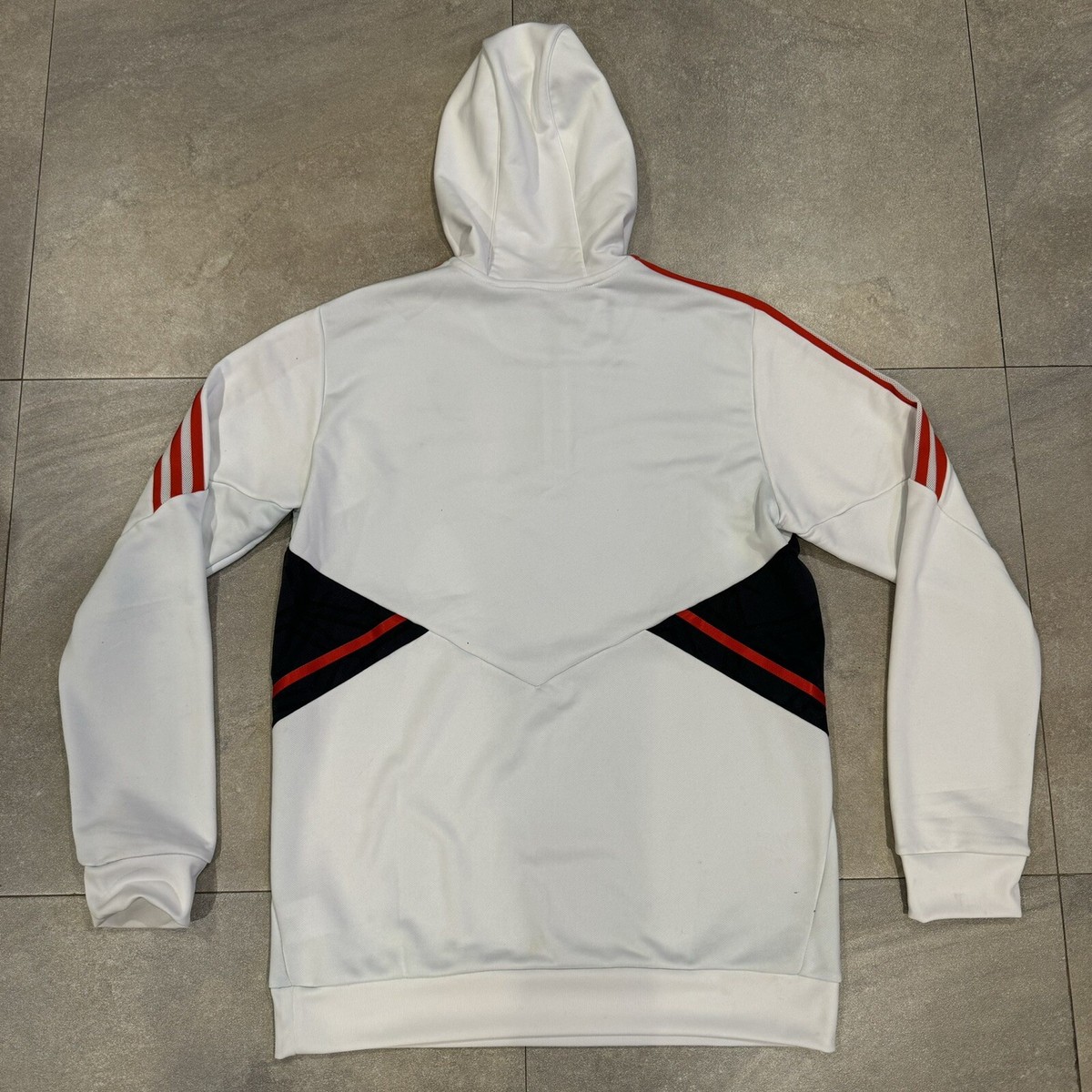 Adidas FC Bayern Munich L White Training Jacket With Hoodie