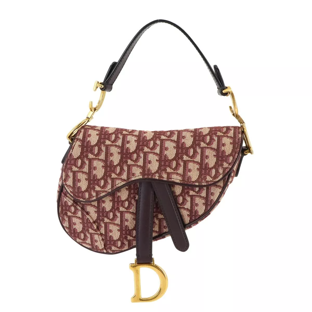 Mini sac à main Christian Dior selle toile cuir rouge M0447CTZQ 90242717