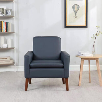 Faux Leather Arm Chair Living Room Single Sofa Armrest Chair with Upholstered US