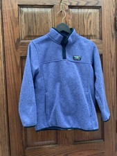 L.L. Bean Kid's Periwinkle Medium Half Zip Fleece Pullover Size Girl's Large