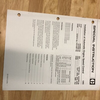 CAT CATERPILLAR AUTO ENGINE SPEED CONTROL SYSTEM OPERATION  MANUAL TESTING