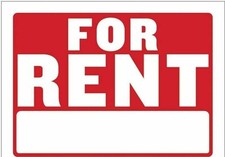 2 For Rent Sign Door, Car, House, Boat Red  White, 12" x 8" 