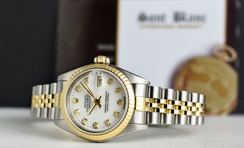 ROLEX 18kt Gold & Stainless Steel Ladies DateJust White Diamond 79173 SANT BLANC - Picture 4 of 8