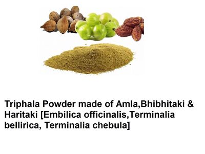 Triphala Powder (Amla, Bhibhitaki & Haritaki Mix)  100% Indian Herbs Pure