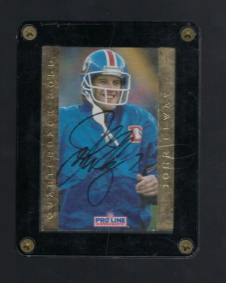 PRO LINE GOLD AUTO Autographed John Elway football card-screwdown holder
