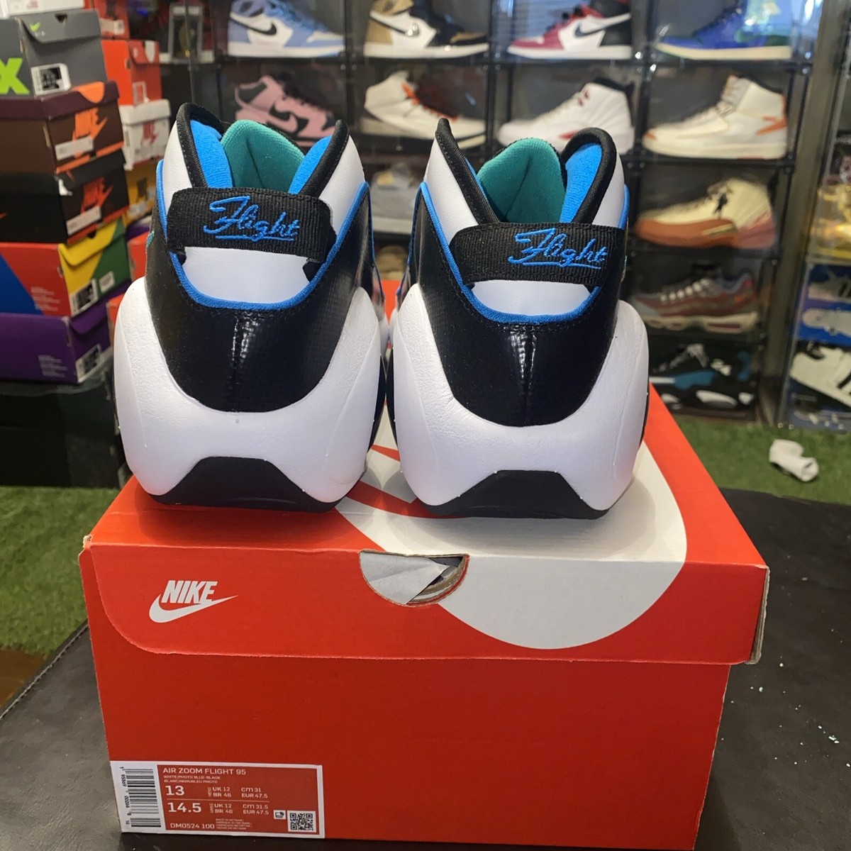 Size 13 - Nike Air Zoom Flight 95 White Photo Blue Jason Kidd | eBay