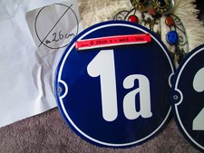 Round House Number 26cm &Oslash; Enamel No 1a, 2a, 3a, 4a, 5a, 6a, 7a, 8a, 9a, 10a