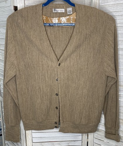 V-Neck Cardigan Grandpa Sweater LARGE 