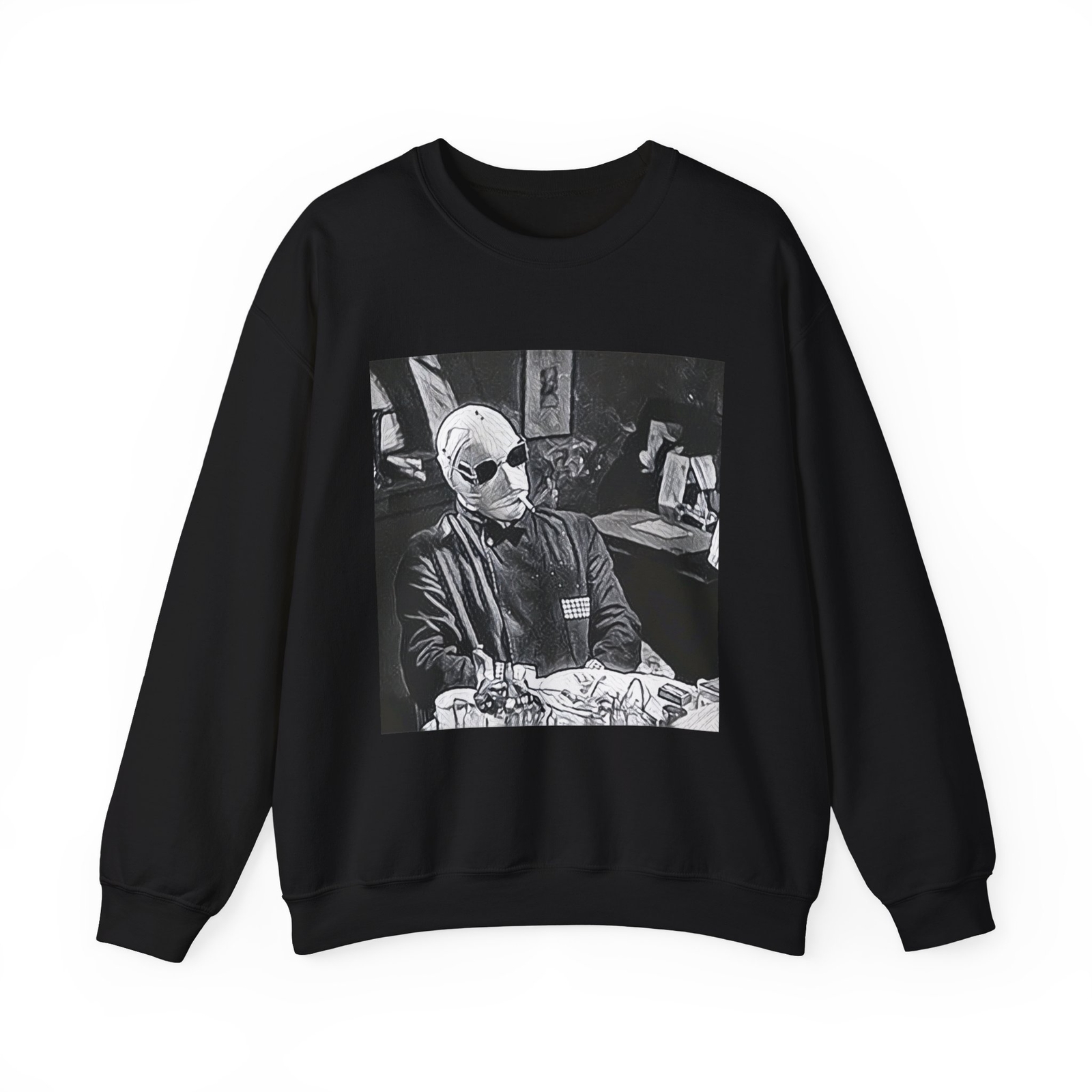 The Invisible Man Graphic Print Art LS Unisex Heavy Blend™ Crewneck Sweatshirt