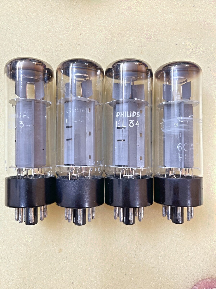 Mullard EL34 6CA7 xf4 Black Base O Getter Nos Testing Values