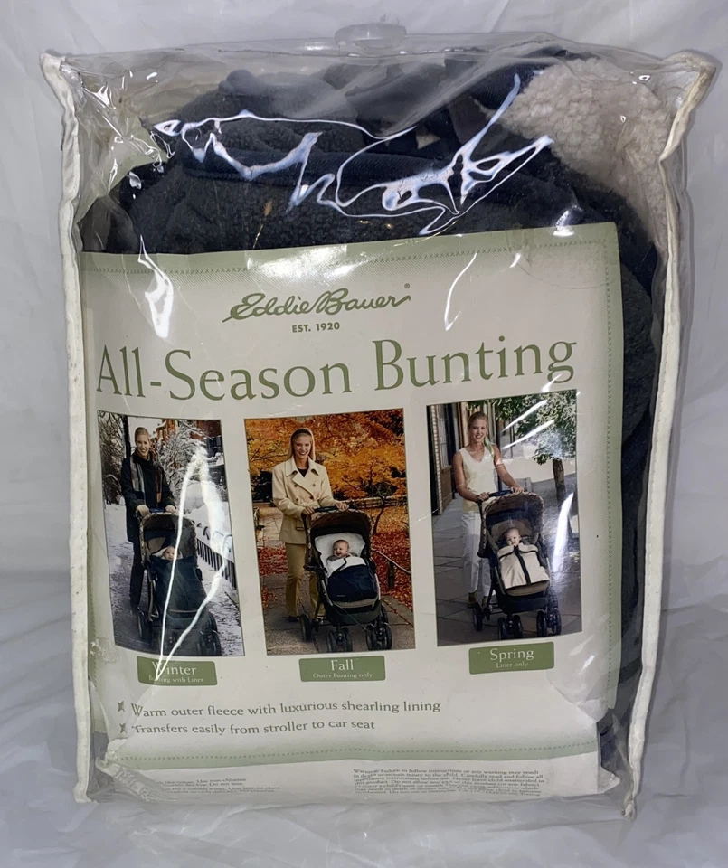 Banda Nueva EDDIE BAUER Todas las Temporadas Asiento de Coche y Cochecito Bunting Gris 3 CAPAS POLAR Foto 2 de 4