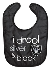 NFL Las Vegas Raiders Infant ALL PRO Baby Bib I Drool Silver & Black