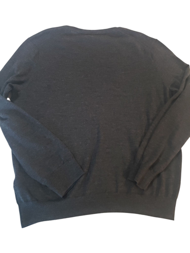 Polo Ralph Lauren Long Sleeve Pullover Sweater Mens Gray XL V Neck Merino Wool - Picture 2 of 15