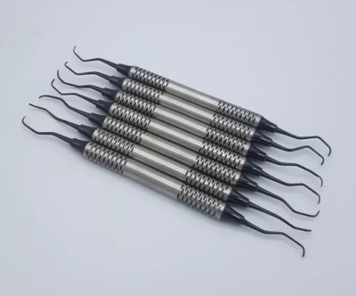 GRACEY HOLLOW BLACK TITANIUM 7 PCS Gracey Curette Set Dental Instruments CE