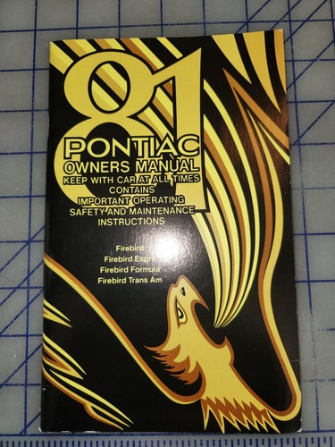 1981 Pontiac Firebird Owners Manual Original
