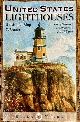 Every Lighthouse in the U.S., United States Lighthouses Illustrated Map & Guide