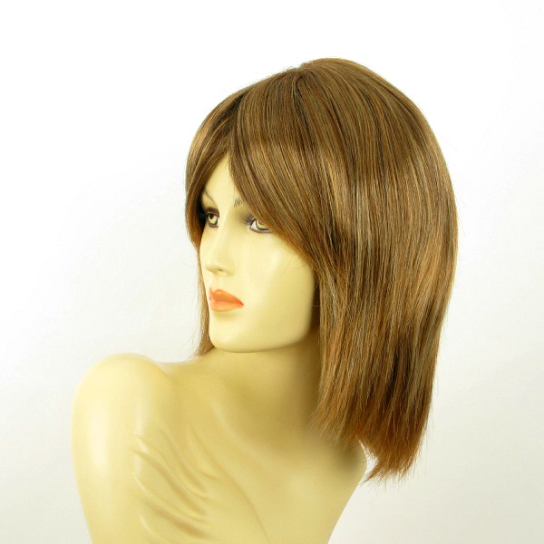 Perruque Femme Heloise 6bt27b - Castano Clair Mèches Blond Doré Et Cuivre, Synthétique