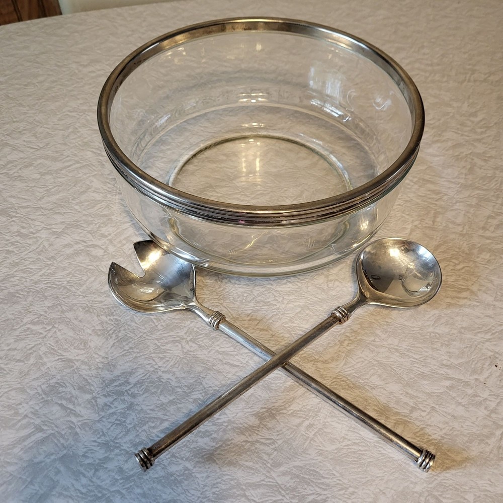 Vtg Mid Century Bormioli Rocco Salad Serving Set - Thumbnail 2