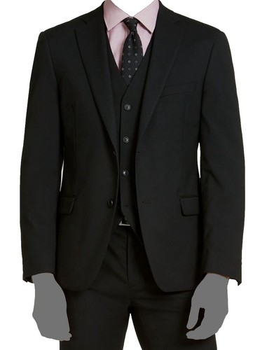 Mens Alfani Fitted Wool Jacket Biker Black Sz XL Zippered moto