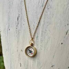 beautiful brass Gold Plated Working Compass Pendant Necklace gifts