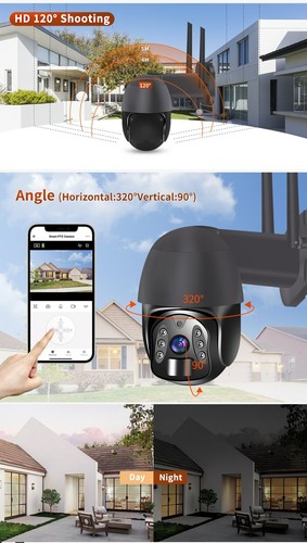 24/7 WIFI / 4G PTZ Cámara con energía solar Cámara de seguridad para el hogar Exterior TUYA - Imagen 5 de 12
