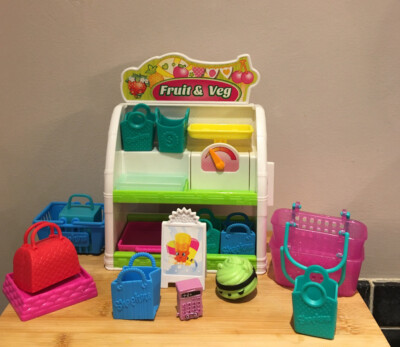 Shopkins Obst und Gemüse Gemüse Gemüse Ständer - viele extra Körbe, Handtaschen etc.