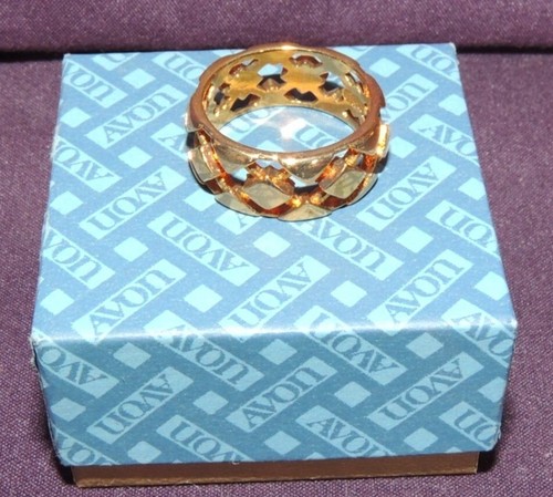 Anello traliccio dorato misura 7 tono oro Avon bigiotteria moda vintage - Foto 2 di 5