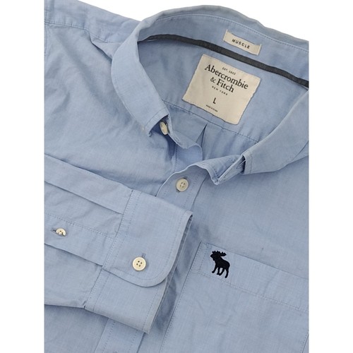 Boy's Abercrombie & Fitch Muscle Blue Shirt ( L ) Long Sleeve - Picture 3 of 7