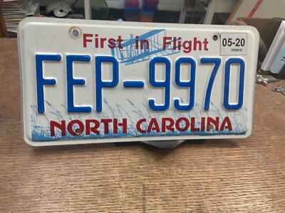 License Plate Vintage North Carolina NC FEP 9970 2020 First in Flight Rustic