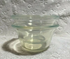 Vintage H.C. Fry Glass Co HTF FOVAL Two 1936 Flare Pearl-Oven-Glass Custard-Cups