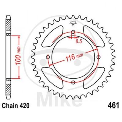CORONA Z50 420 SILVER D.INT. 100 727.05.56 FOR KAWASAKI 80 KX RA 2001-2012