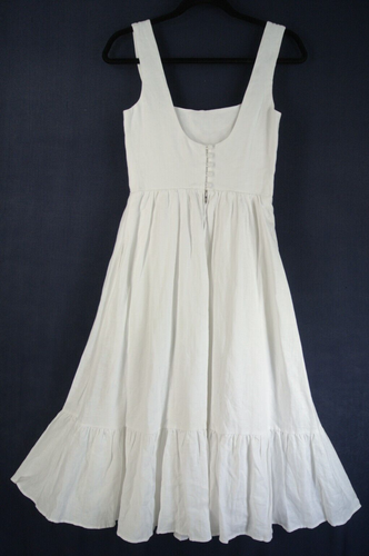 NEW REFORMATION Bucatini linen midi dress in white Size 10 #RF146 - Picture 2 of 10