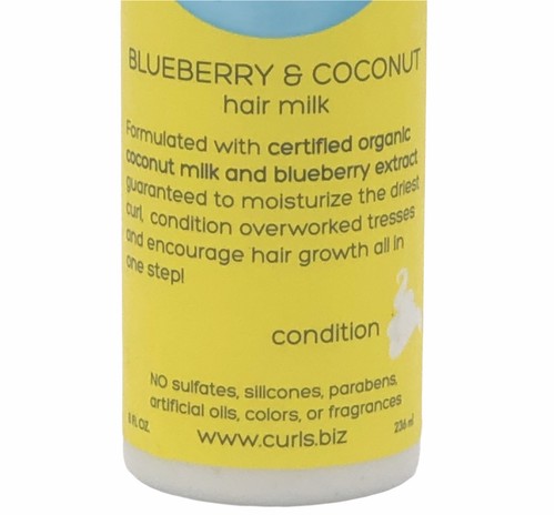 4 Pack Curls Blueberry & Coconut Hair Milk Leave in Conditioner 8 oz Moisturize - Picture 3 of 5