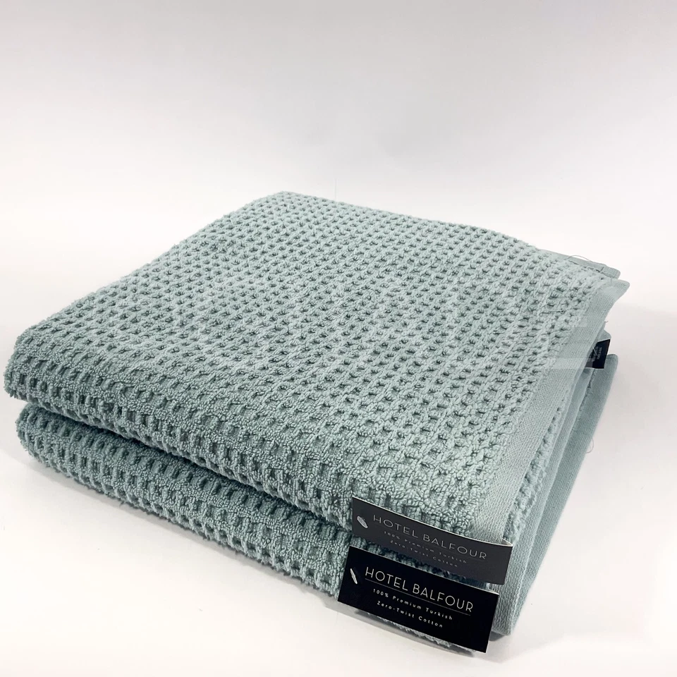 Toallas de baño suaves Hotel Balfour 100 % algodón 2 piezas hechas en azul pavo nuevas Foto 4 de 4