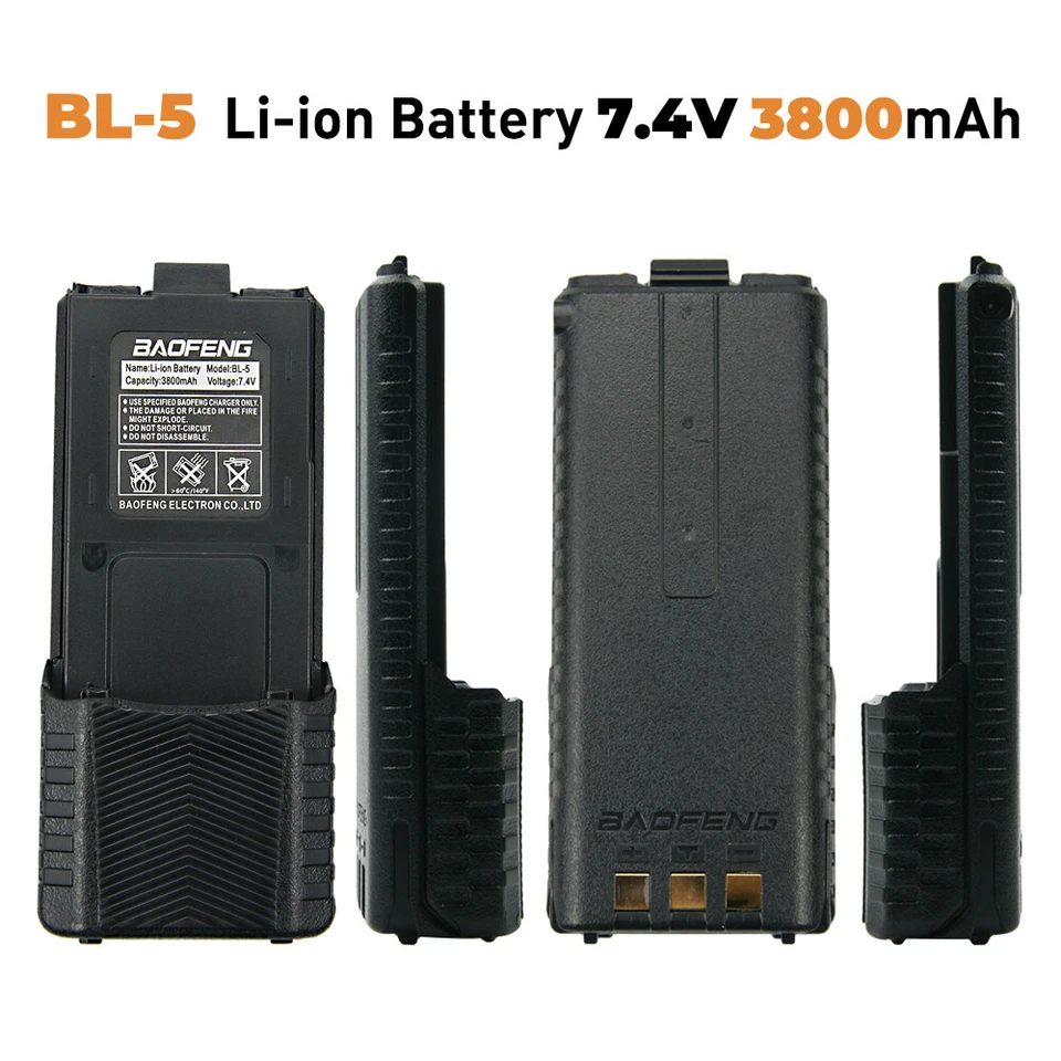 2PC Baofeng Pofung BL-5 3800mAh 7.4V Extended Li-ion Battery For UV-5R Radios - Image 4 of 4
