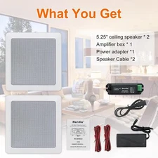 Herdio 5.25" Bluetooth Ceiling Speakers Flush Mount for Home