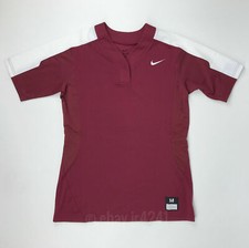 Nike Vapor Pro Button Women's Medium Softball Jersey Maroon Red 821989